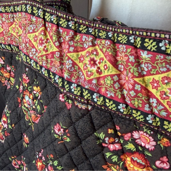 VERA BRADLEY Vintage ‘Chocolat’ Large Shoulder Bag Tote - Picture 5 of 10